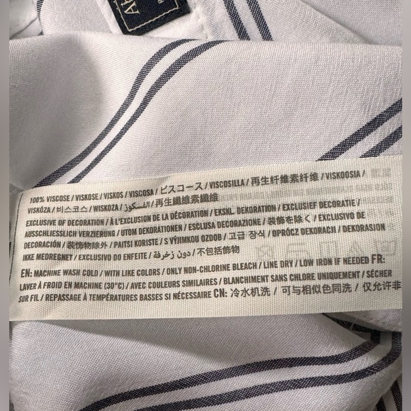 Abercrombie & Fitch Long Sleeved White With Blue Stripes Button-Up Shirt Sz S - Picture 8 of 10